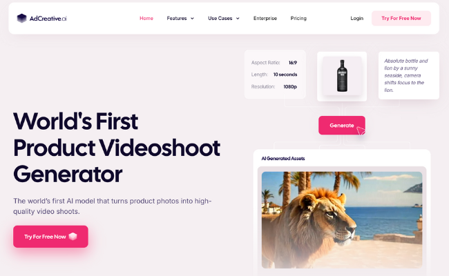 AdCreative.AI world's first product videoshoot generator