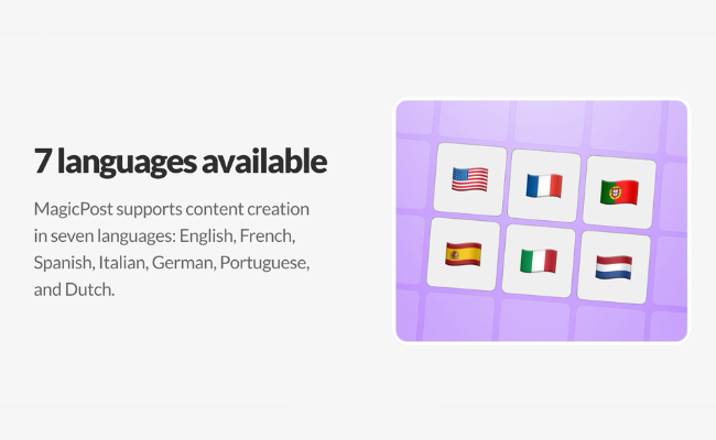 7 languages available