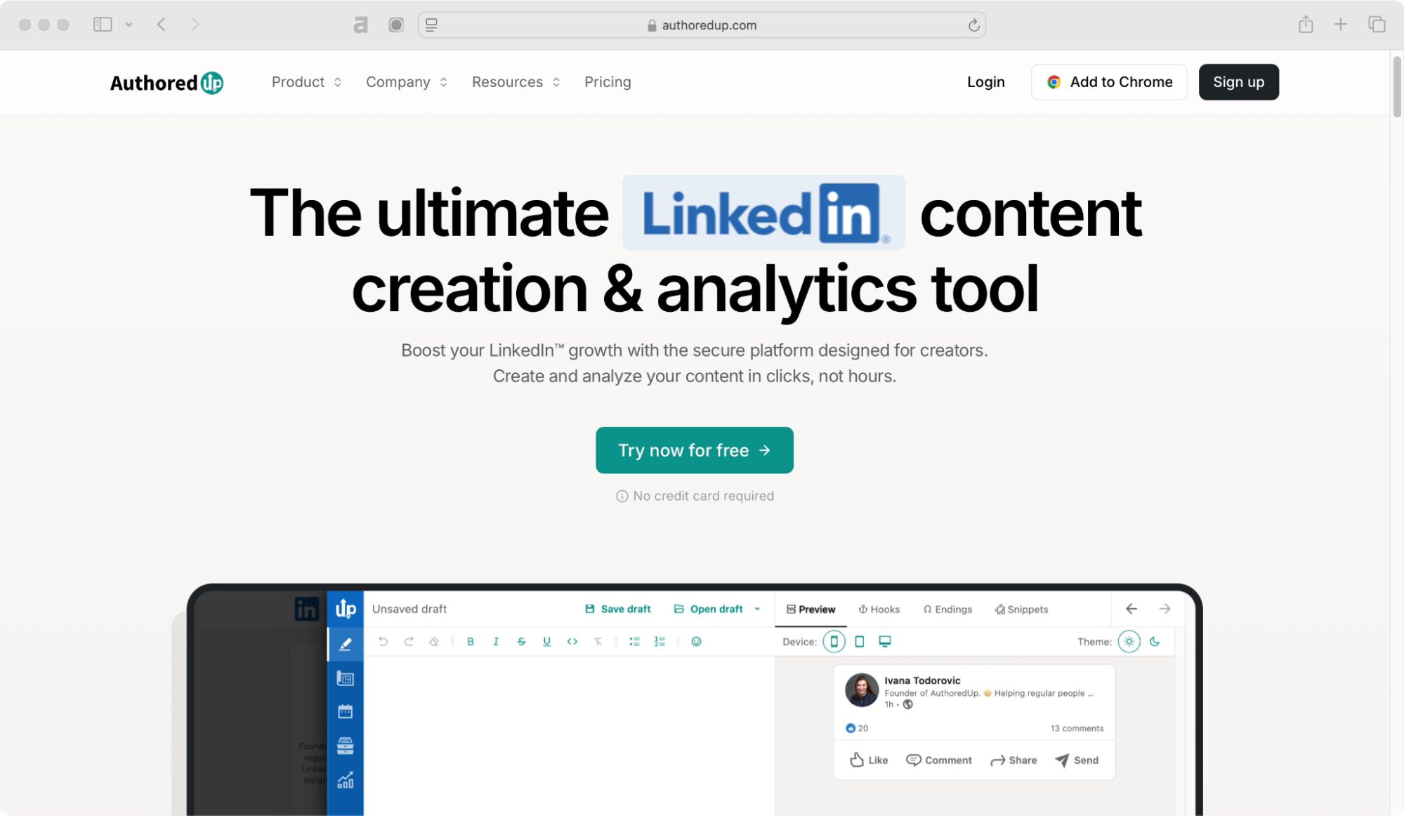 AuthoredUp homepage best Taplio alternatives.