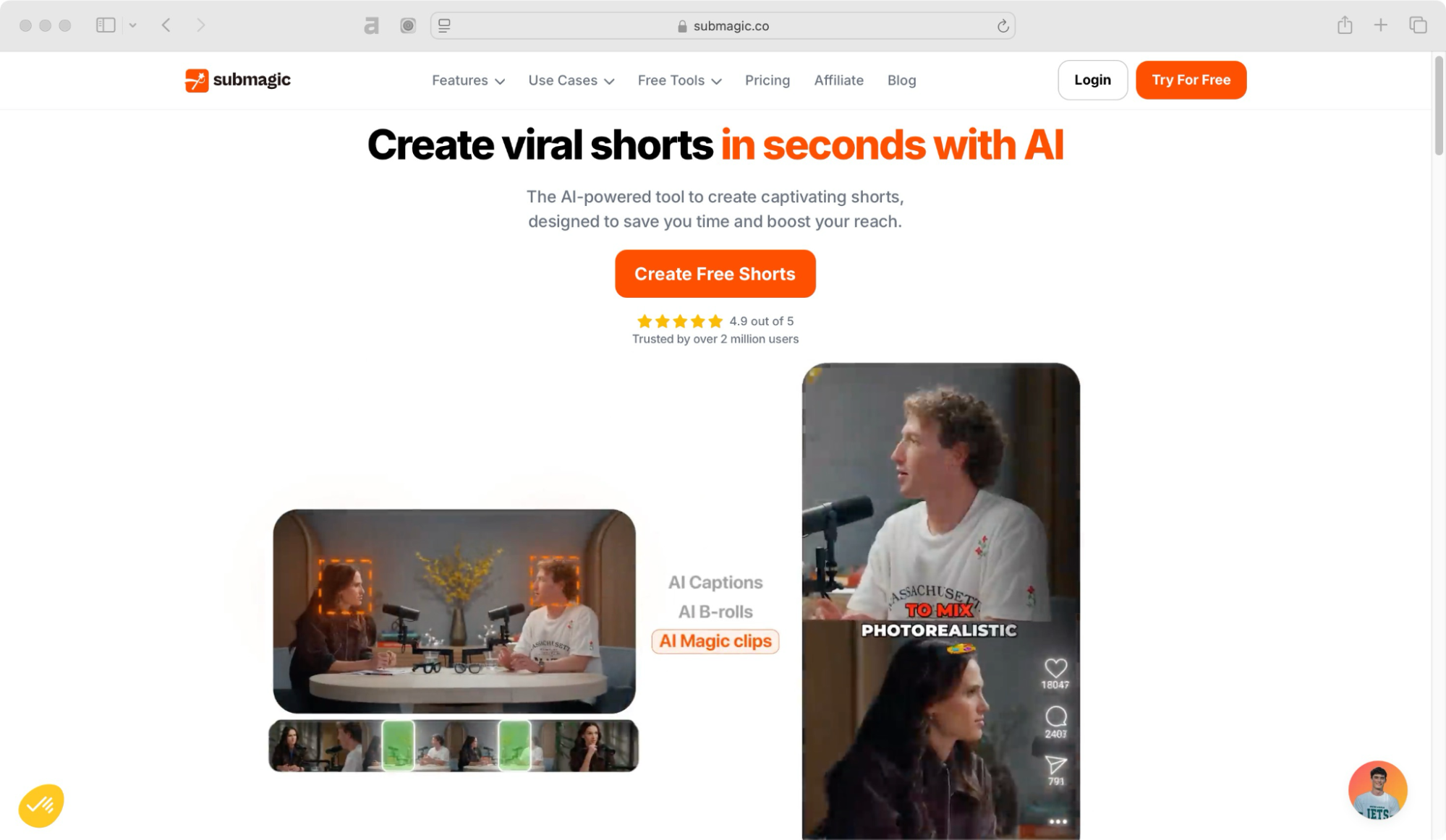 Submagic homepage Submagic alternatives.