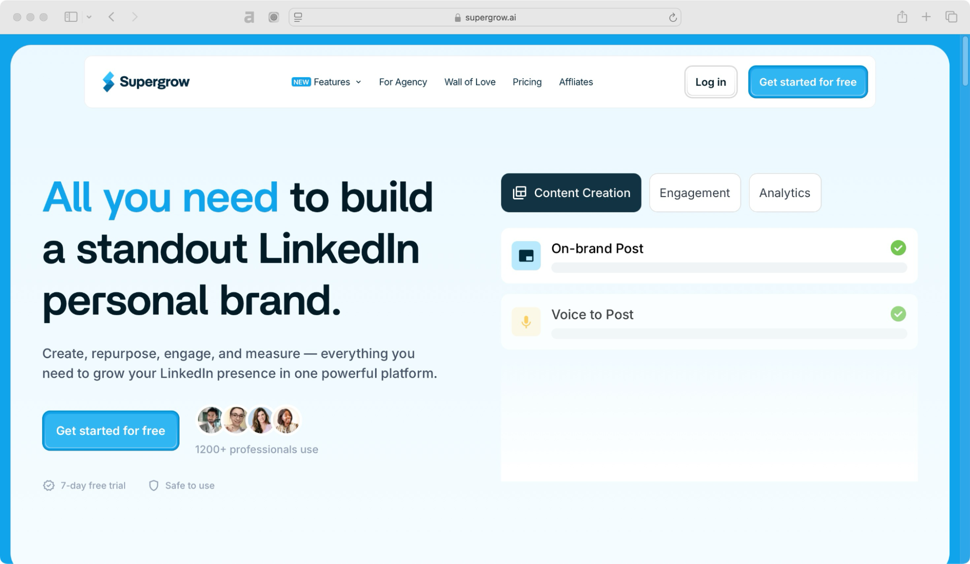 Supergrow homepage Taplio alternatives.