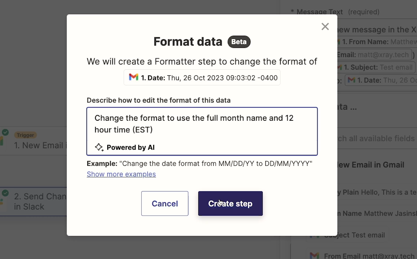 Zapier AI offered smarter suggestions - use of AI in daily life.