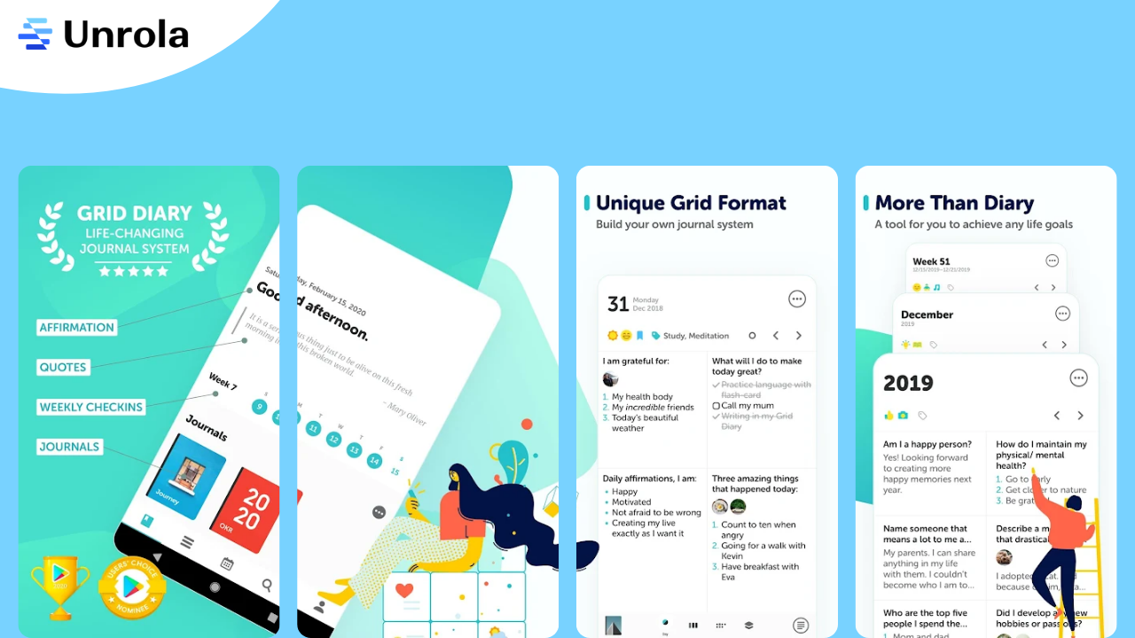 Grid Diary is one of the best AI journaling apps.