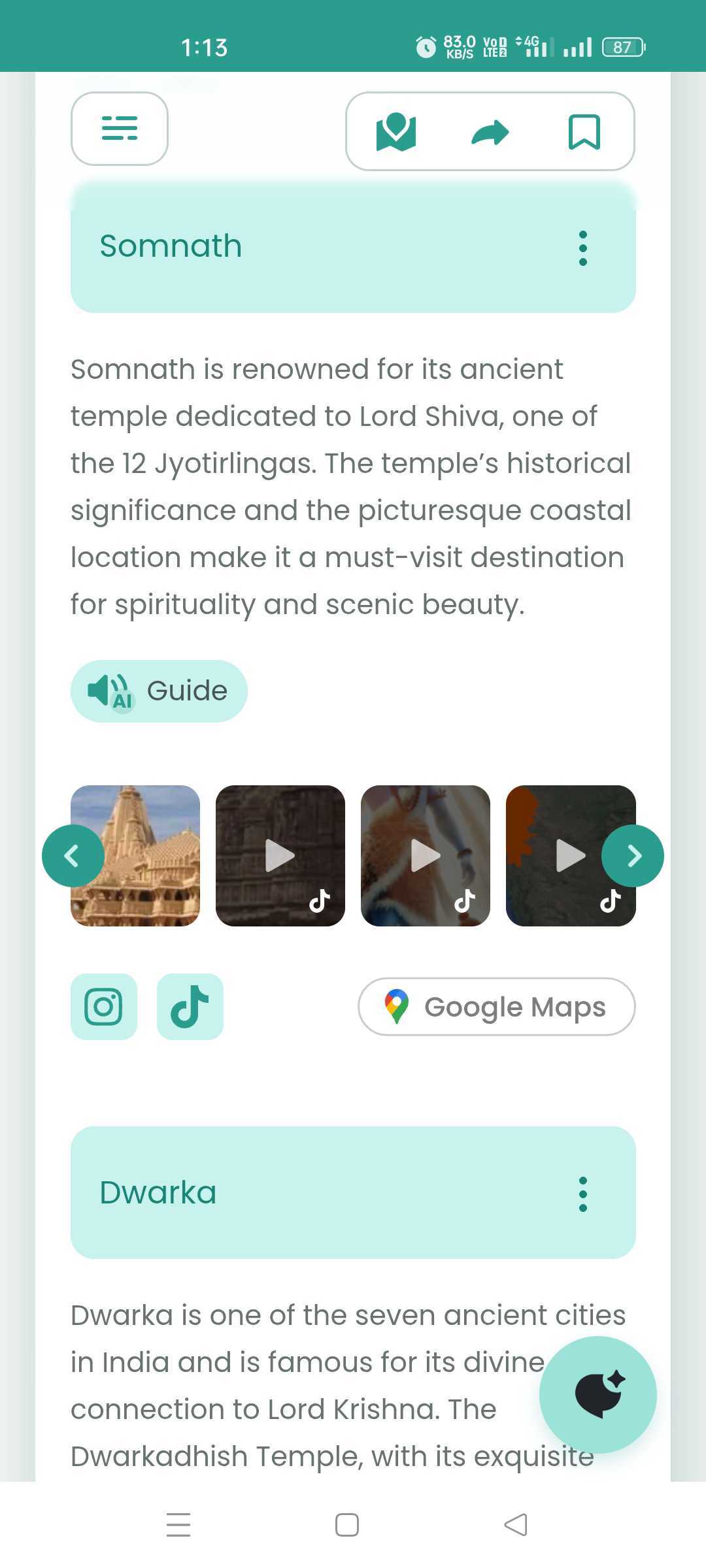 Let’s Trip AI app for travel planning interface 3.