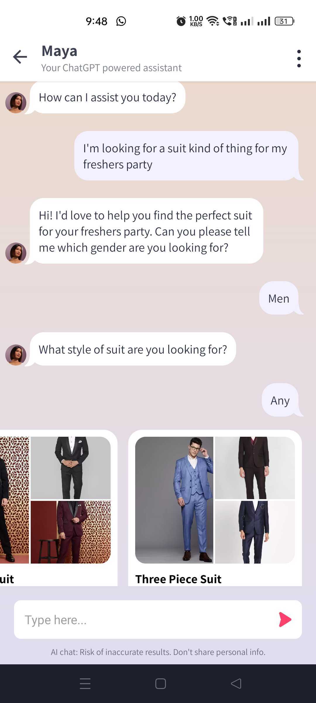 Myntra Maya AI shopping assistant free 2.
