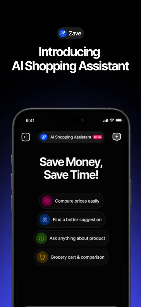Zave is a free AI shopping assistant 1.